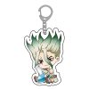 Anime Dr Stone Acrylic Keychain Cartoon Figure Ishigami Senkuu Amber Asagiri Gen Pendant Keyring Collections 1 - Dr. Stone Merch