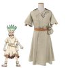 Anime Dr Stone Senku Ishigami Cosplay Costume Short Sleeve Vintage Dress Full Set Halloween Christmas Carnival 1 - Dr. Stone Merch