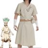 Anime Dr Stone Senku Ishigami Cosplay Costume Short Sleeve Vintage Dress Full Set Halloween Christmas Carnival - Dr. Stone Merch