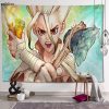 Wall Tapestry Japanese Anime Dr Stone Background Decorative Wall Hanging For Living Room Bedroom Dorm Room 4 - Dr. Stone Merch