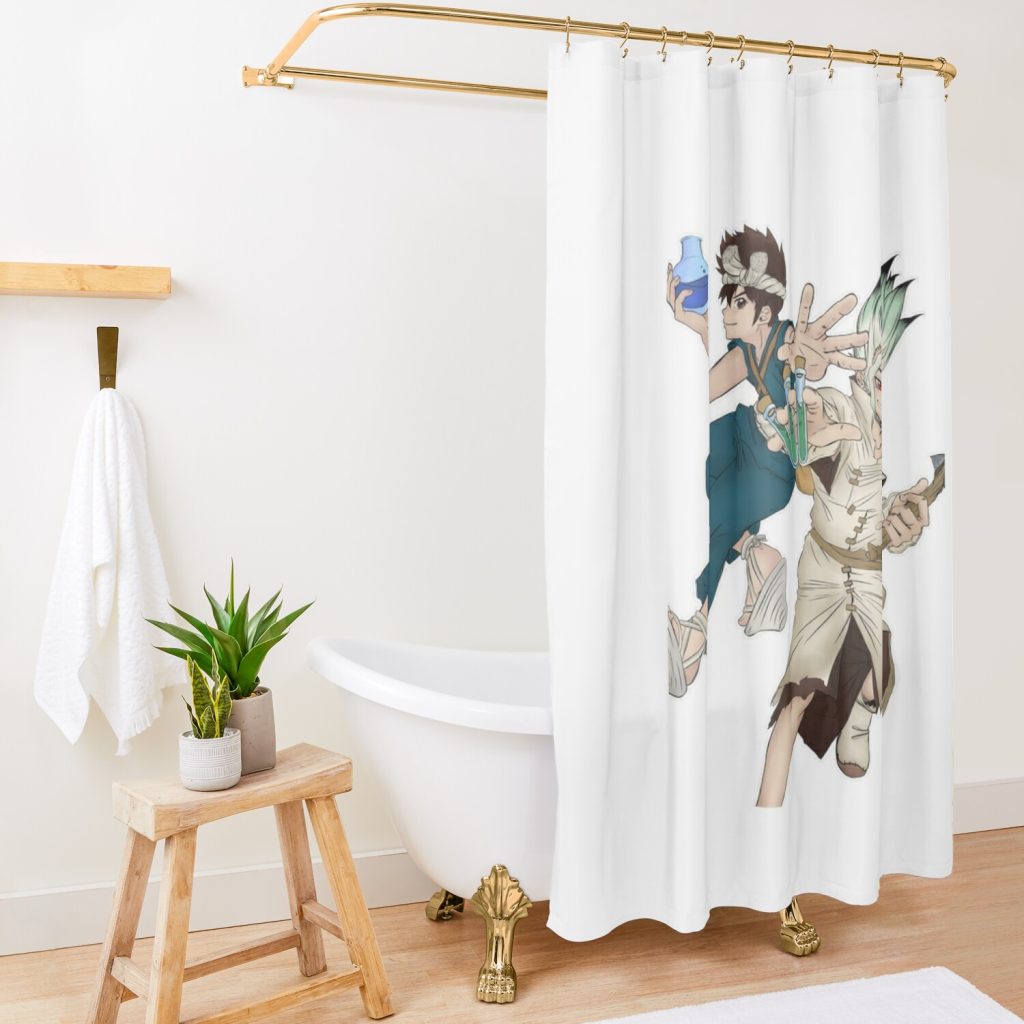 Dr.Stone Fanart Shower Curtain Official Dr. Stone Merch