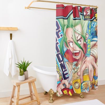 Dr From Magazine Shower Curtain Official Dr. Stone Merch