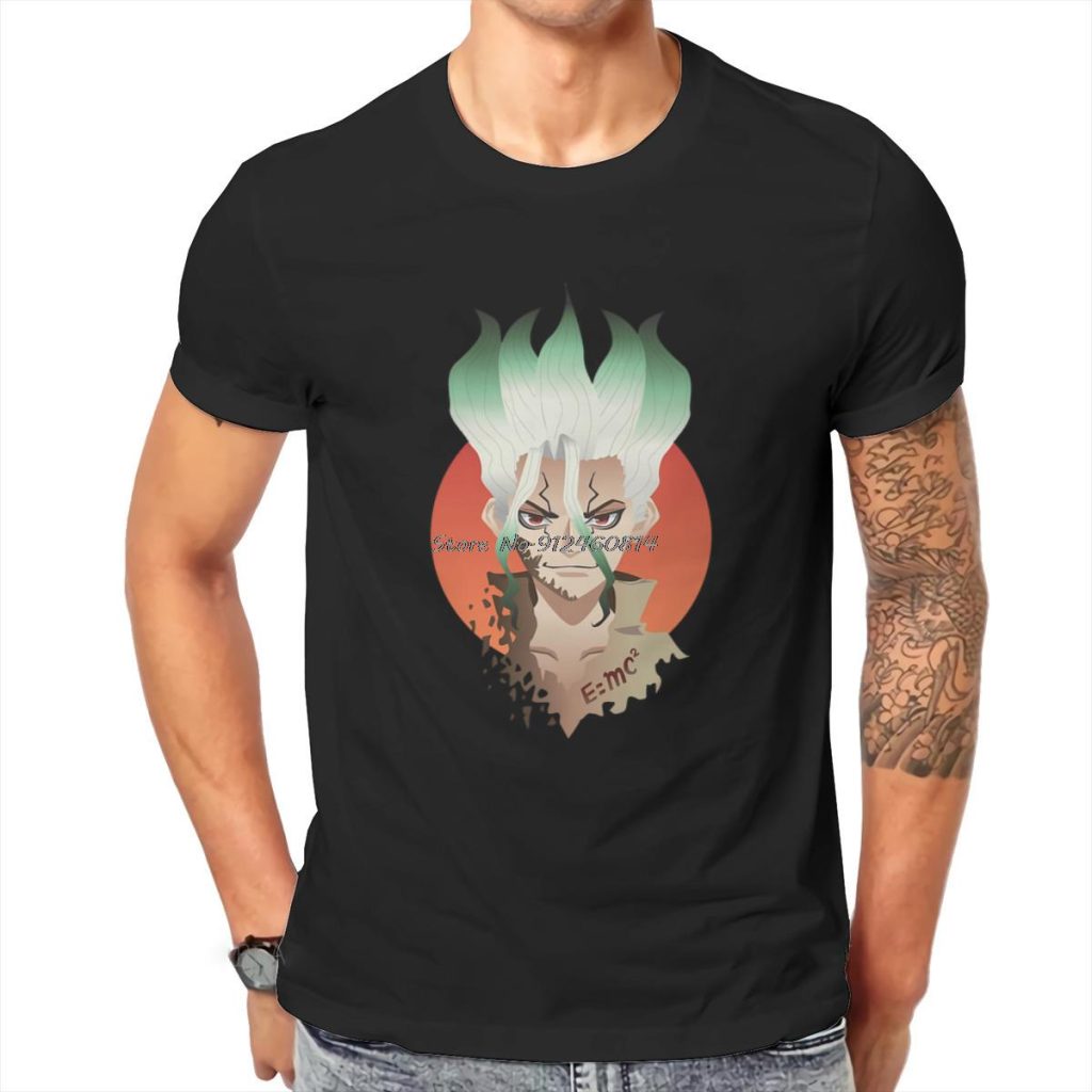 Dr Stone Manga Anime Senku2 T Shirt Classic Goth Summer Men Cotton O neck Tshirt Hip - Dr. Stone Merch