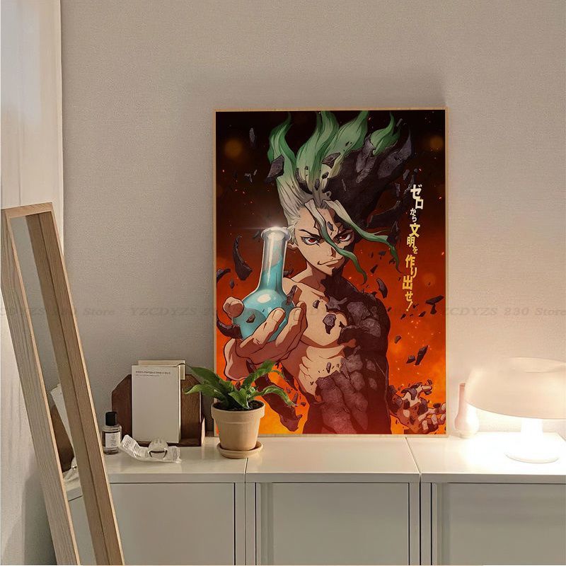 Dr STONE Classic Vintage Posters Decoracion Painting Wall Art White Kraft Paper Wall Decor 5 - Dr. Stone Merch