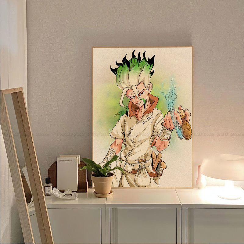 Dr STONE Classic Vintage Posters Decoracion Painting Wall Art White Kraft Paper Wall Decor 6 - Dr. Stone Merch