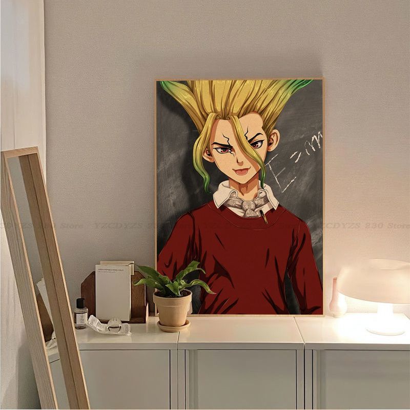 Dr STONE Classic Vintage Posters Decoracion Painting Wall Art White Kraft Paper Wall Decor 7 - Dr. Stone Merch