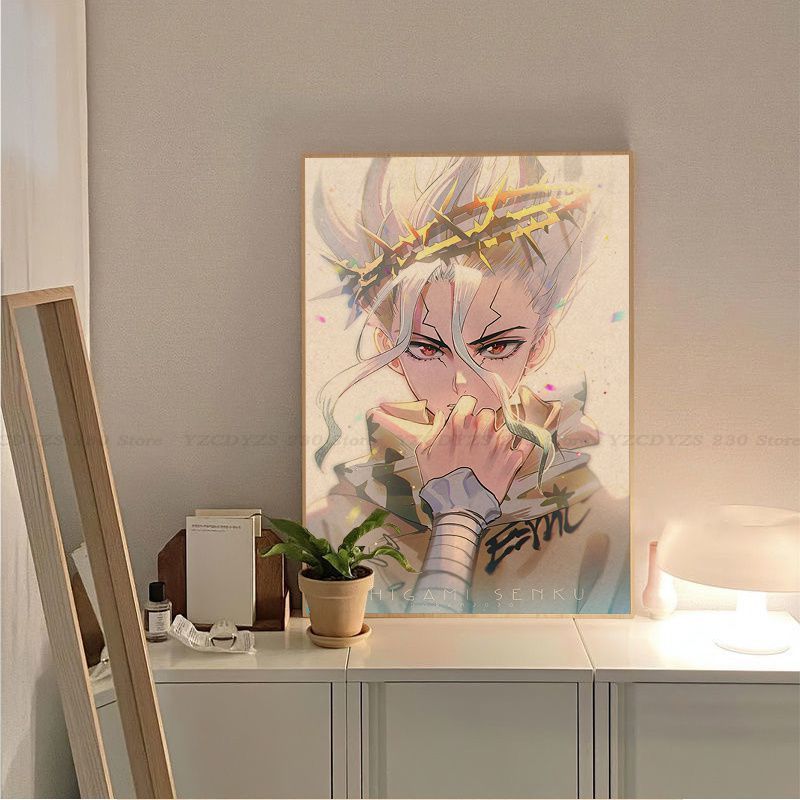 Dr STONE Classic Vintage Posters Decoracion Painting Wall Art White Kraft Paper Wall Decor 8 - Dr. Stone Merch