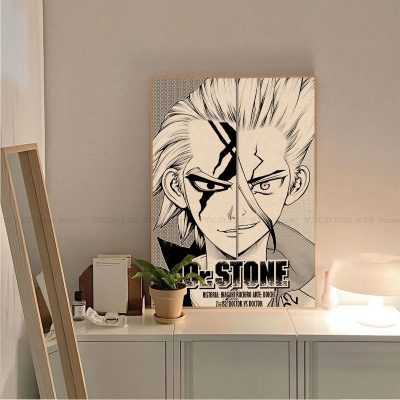 Dr STONE Classic Vintage Posters Decoracion Painting Wall Art White Kraft Paper Wall Decor 9 - Dr. Stone Merch