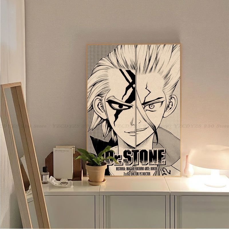 Dr STONE Classic Vintage Posters Decoracion Painting Wall Art White Kraft Paper Wall Decor 9 - Dr. Stone Merch
