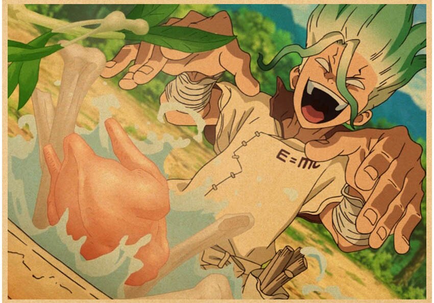 Japanese Anime Paintings Dr STONE Poster Classic Wall Artwork Prints Kraft Paper Vintage Pictures Home Decor 20 - Dr. Stone Merch