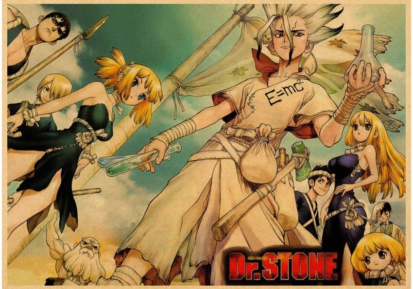 Japanese Anime Paintings Dr STONE Poster Classic Wall Artwork Prints Kraft Paper Vintage Pictures Home Decor 21 - Dr. Stone Merch