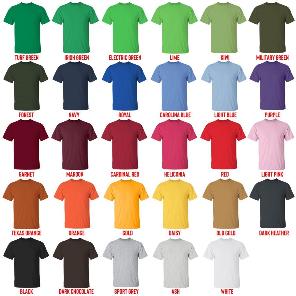 t shirt color chart - Dr. Stone Merch